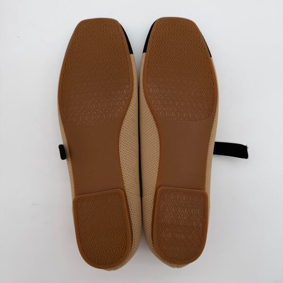 Vivaia Margot Mary Jane Comfort Old Money Arch Support Flats Nude Black 9 - Picture 2 of 8